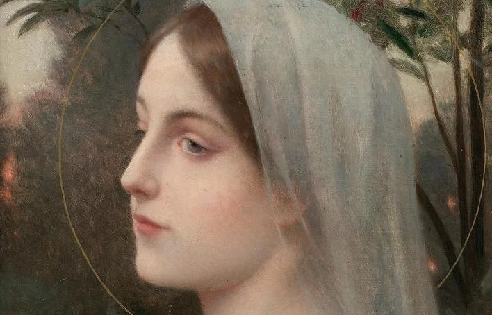 1859-Étienne Azambre - Vergine, con riflessi dorati